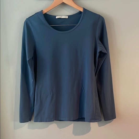 Peruvian Connection Layering Women's Blue Long Sleeve Top size L - Picture 2 of 4